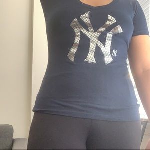 Shiny Yankees Logo Tee